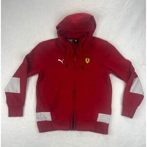 Puma‎ Ferrari Race Red Full Zip Hoodie Mens Medium Sweatshirt Jacket